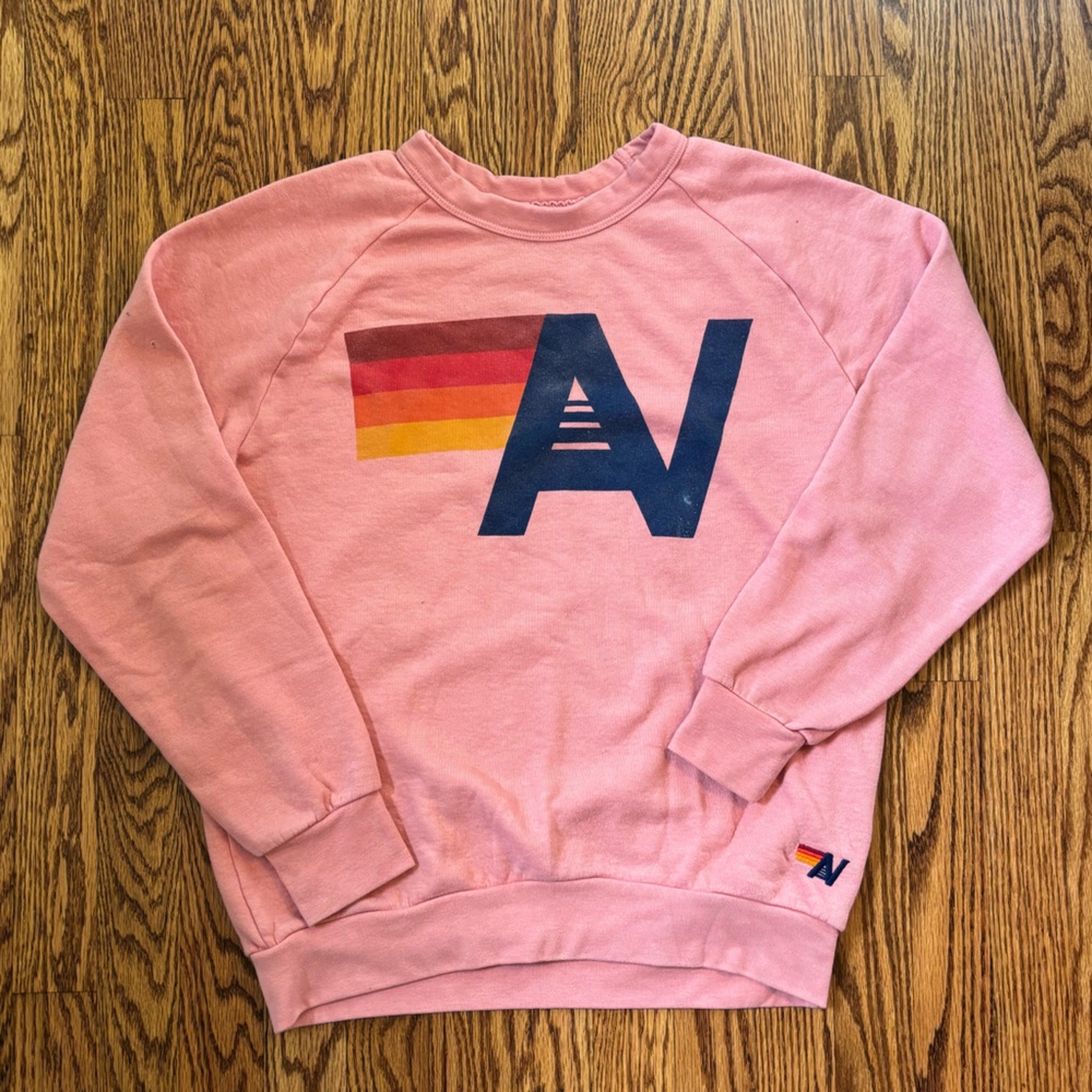 Aviator Nation Pink Sweatshirt with Navy Graphic